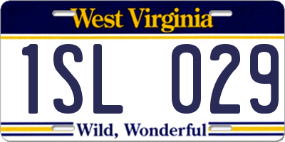 WV license plate 1SL029