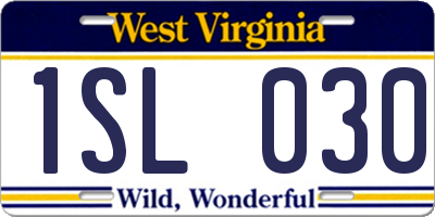 WV license plate 1SL030