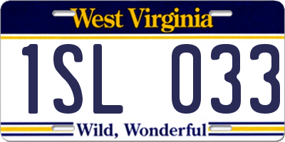WV license plate 1SL033