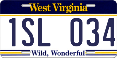 WV license plate 1SL034