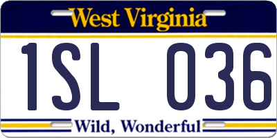 WV license plate 1SL036