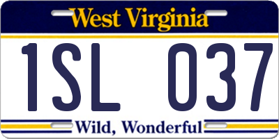 WV license plate 1SL037