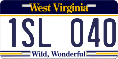 WV license plate 1SL040