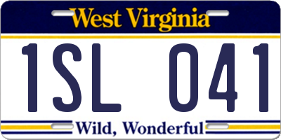 WV license plate 1SL041