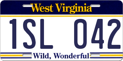 WV license plate 1SL042