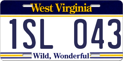 WV license plate 1SL043