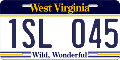 WV license plate 1SL045