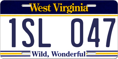WV license plate 1SL047