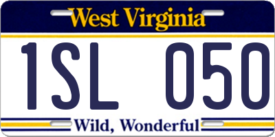 WV license plate 1SL050
