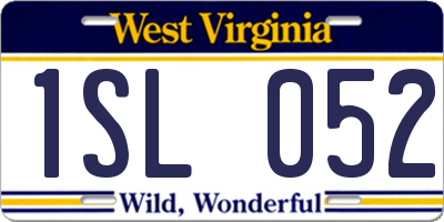 WV license plate 1SL052