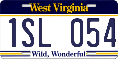 WV license plate 1SL054