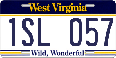WV license plate 1SL057