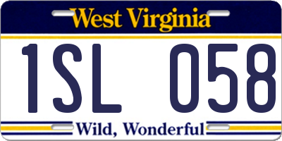 WV license plate 1SL058