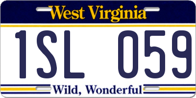 WV license plate 1SL059