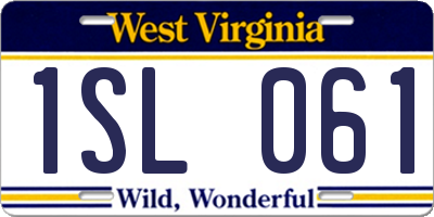 WV license plate 1SL061