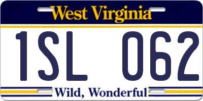 WV license plate 1SL062