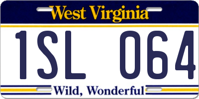 WV license plate 1SL064