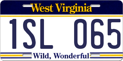 WV license plate 1SL065