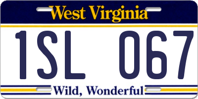 WV license plate 1SL067