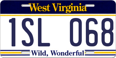 WV license plate 1SL068