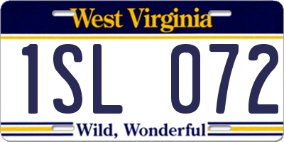 WV license plate 1SL072
