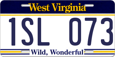 WV license plate 1SL073
