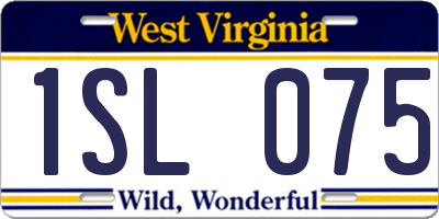 WV license plate 1SL075