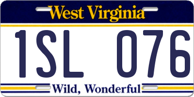 WV license plate 1SL076