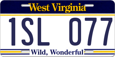 WV license plate 1SL077