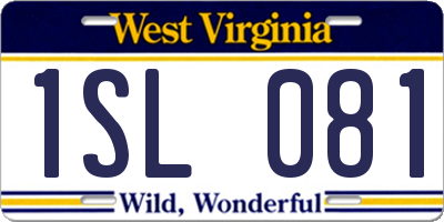 WV license plate 1SL081