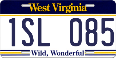 WV license plate 1SL085