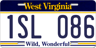 WV license plate 1SL086