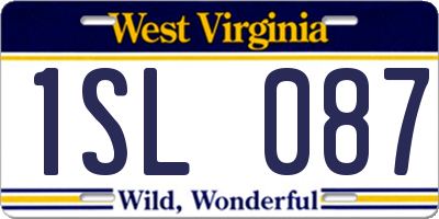 WV license plate 1SL087