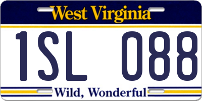 WV license plate 1SL088