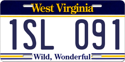 WV license plate 1SL091