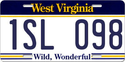 WV license plate 1SL098