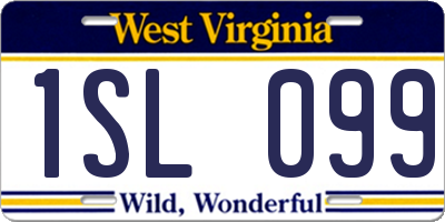 WV license plate 1SL099