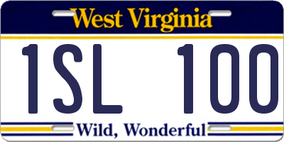 WV license plate 1SL100