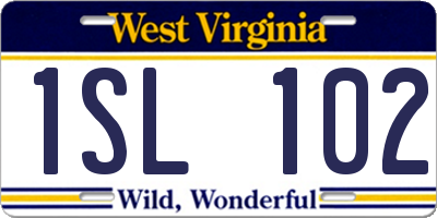 WV license plate 1SL102