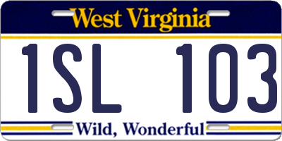 WV license plate 1SL103