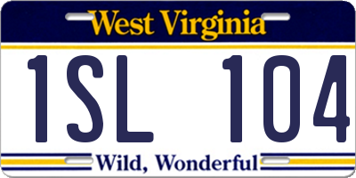WV license plate 1SL104