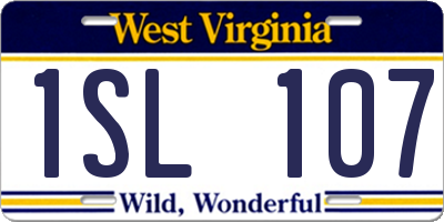 WV license plate 1SL107