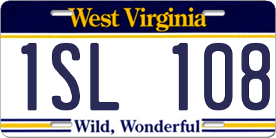WV license plate 1SL108