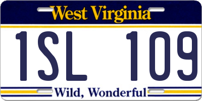 WV license plate 1SL109