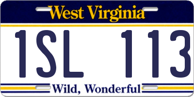 WV license plate 1SL113