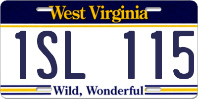 WV license plate 1SL115