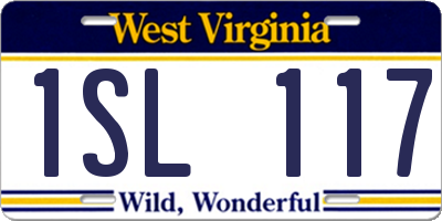 WV license plate 1SL117
