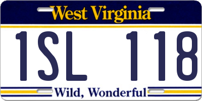 WV license plate 1SL118