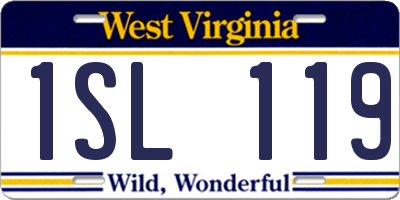 WV license plate 1SL119