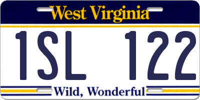 WV license plate 1SL122